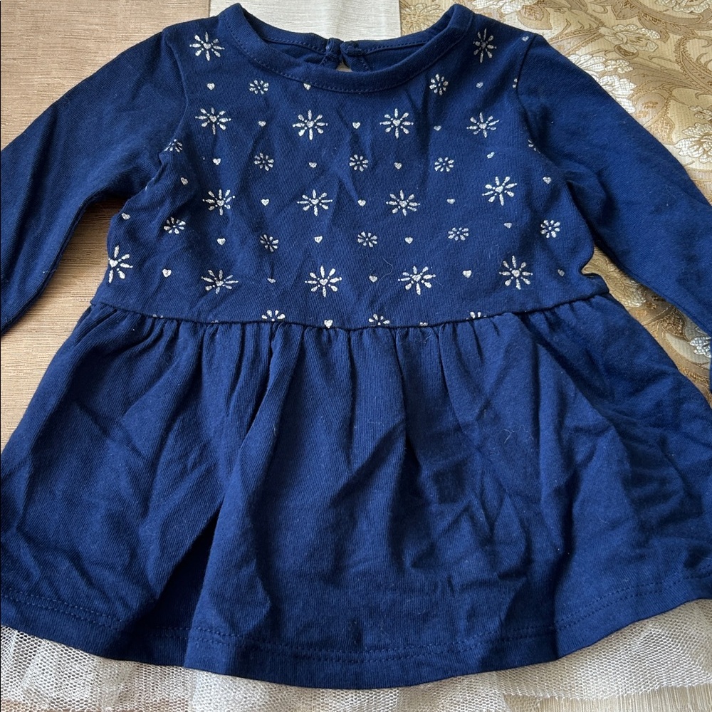 Cherokee Navy Dress with White Tulle Overlay